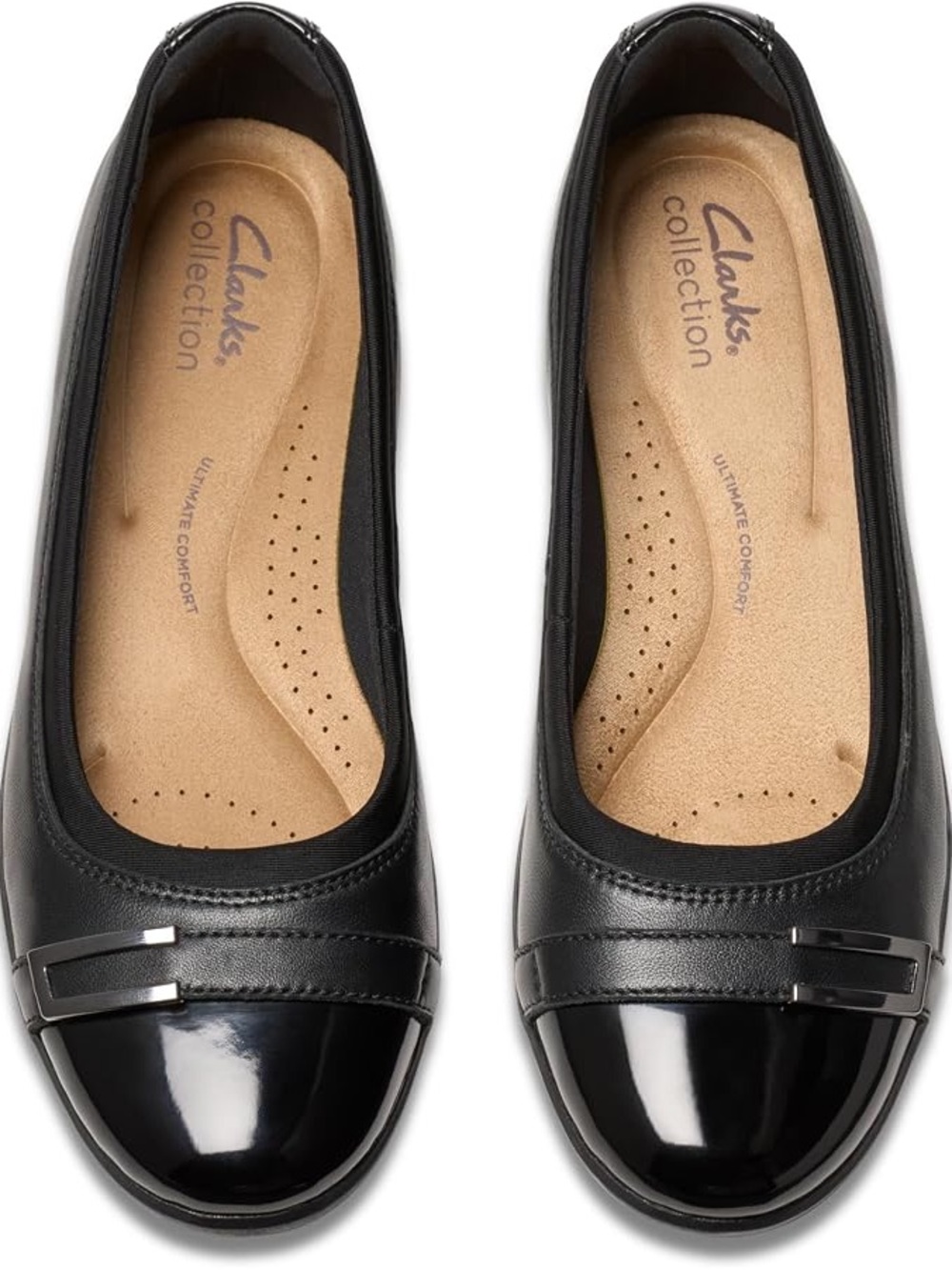 New Clarks ballet flats Women's Meadow Rose black cushion slip on dressy 8